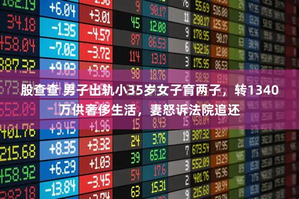 股查查 男子出轨小35岁女子育两子，转1340万供奢侈生活，妻怒诉法院追还