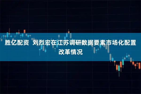 胜亿配资  刘烈宏在江苏调研数据要素市场化配置改革情况